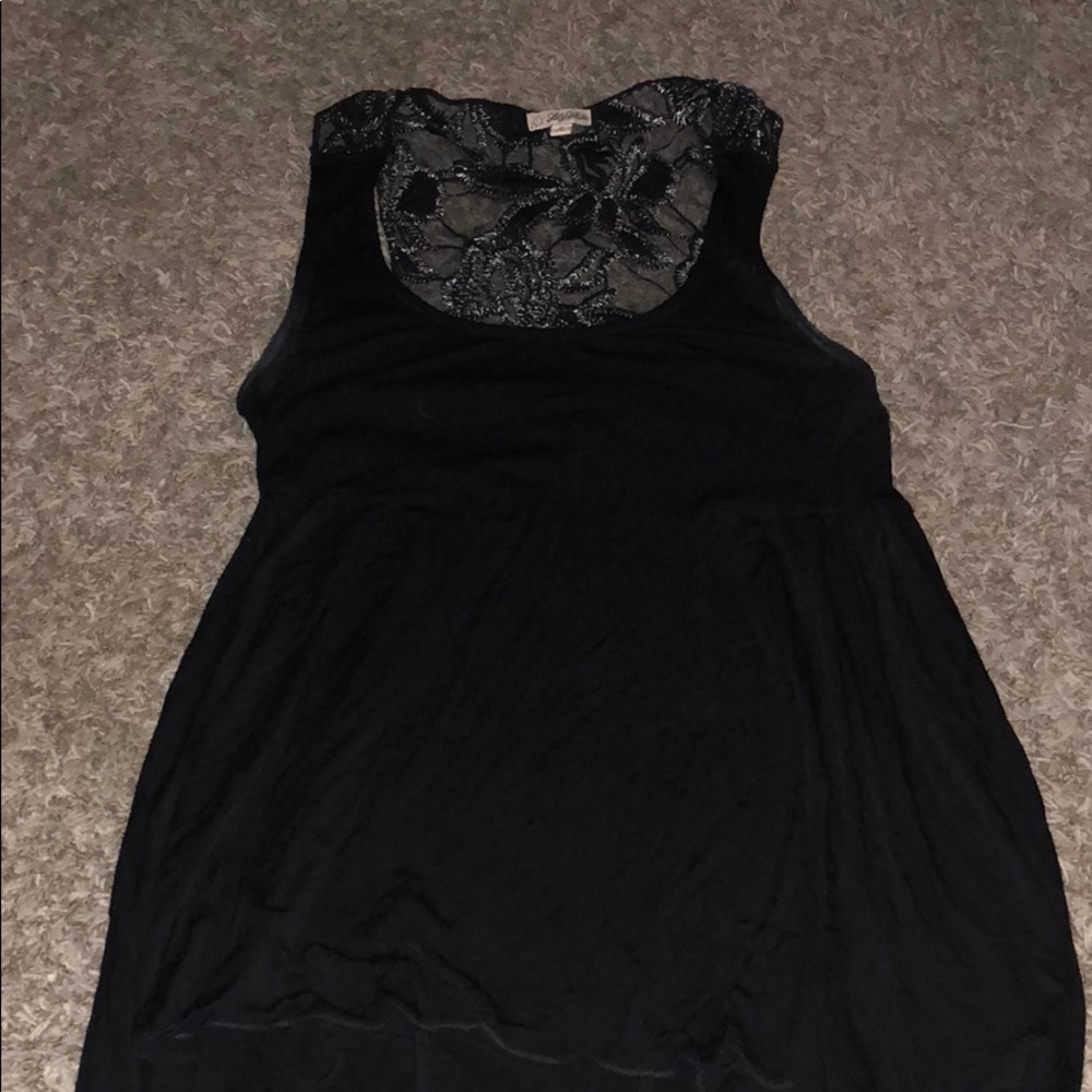 Black lacy tank